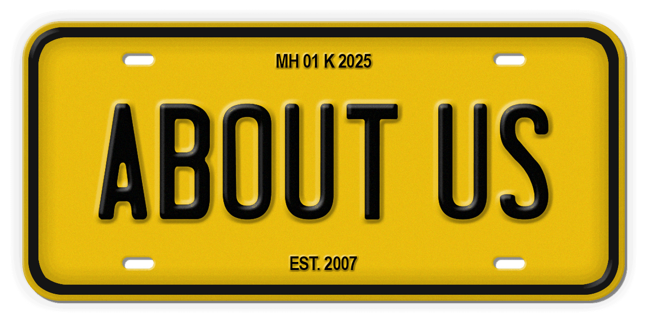 About Us License Plate